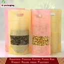 5 pcs 16x26cm Food Grade Stand up Ziplock Cotton Paper Packaging Wholesale Paper Bags with Window 